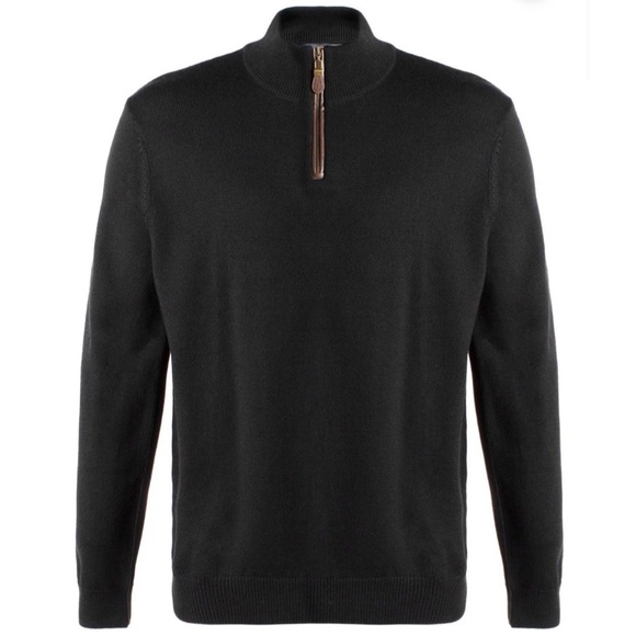 Viyella Men's Baruffa Merino Wool 1/4 Zip Mockneck Pullover Luxury Sweater XL - Picture 1 of 14